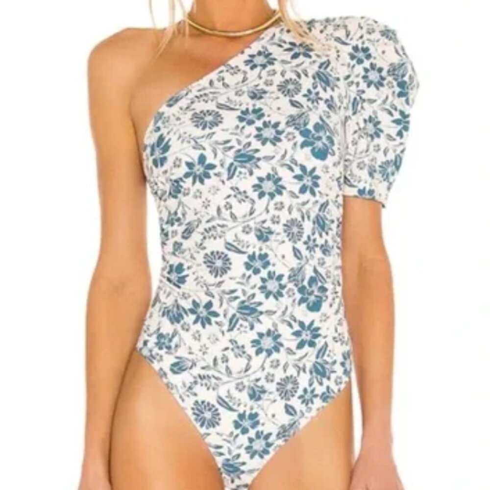 FREE PEOPLE ‘SOMETHING BOUT YOU’ Puff Sleeve Floral Bodysuit